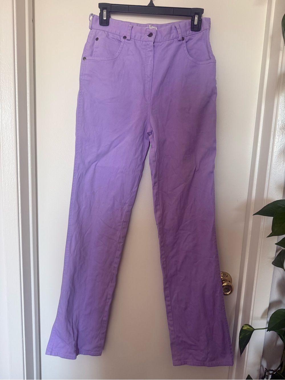 Chaus Vintage Lavender Purple Stretch Cotton Straight Leg Pants Size 12